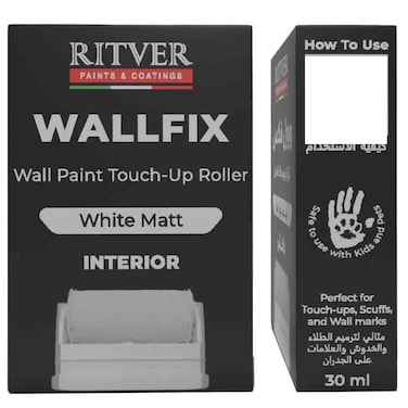 Ritver Wallfix Wall Paint Touch-Up Roller, White Matt, 30ml