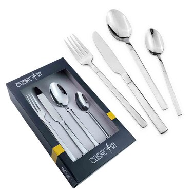 جيمي طقم أدوات مائدة من الفولاذ المقاوم للصدأ، فضي، 16 قطعة