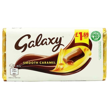 Galaxy Smooth Caramel Milk Chocolate Bar, 100g