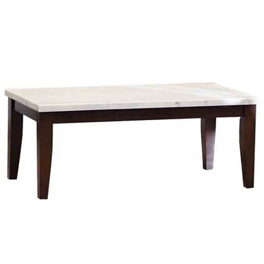 Brody Marble Coffee Table -White/Dark Walnut