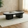 Linea Marble Top Coffee Table With Top Storage-Grey/Black