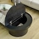 Linea Marble Top Coffee Table With Top Storage-Grey/Black