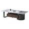 Dustin Coffee Table with Drawer - Light Grey/Gunmetal Black