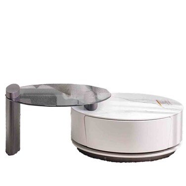 ريفا طقم طاولة قهوة+ طاولة جانبية - رمادي/أسود