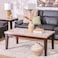Brody Marble Coffee Table - Beige/Dark Walnut