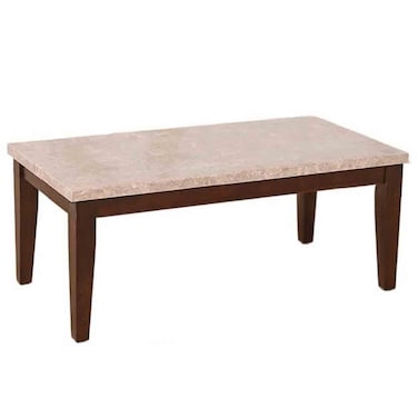 Brody Marble Coffee Table - Beige/Dark Walnut