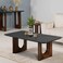 Malmo Marble Top Coffee Table-Black/Walnut