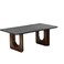 Malmo Marble Top Coffee Table-Black/Walnut