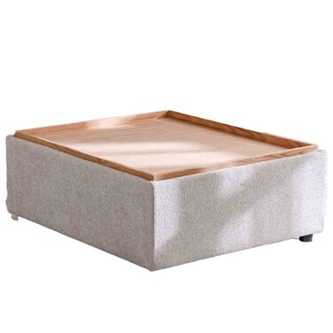 أودوم طاولة وسط مع وحدة تخزين - رمادي/بلوط طبيعي