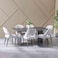 Millo 1+6 Seater Glass Top Dining Set-Grey Metallic