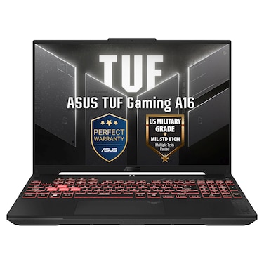 آسوس تاف للألعاب A16، حاسوب محمول للألعاب، بمعالج AMD Ryzen 7 170، وذاكرة DDR5 بسعة 16 غيغابايت، وقرص SSD بسعة 1 تيرابايت، وبطاقة رسومات NVIDIA GeForce RTX 4050 بسعة 6 غيغابايت، وشاشة 16 بوصة بدقة FHD+ WUXGA ومعدل تحديث 144 هرتز، ونظام Windows 11 Home، الطراز FA607NUQ-RL001W