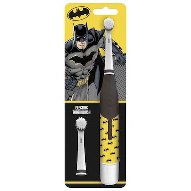 ناتورافيردي فرشاة أسنان كهربائية للأطفال  بتصميم باتمان  دي سي، تعمل بالبطارية، بشعيرات فائقة النعومة