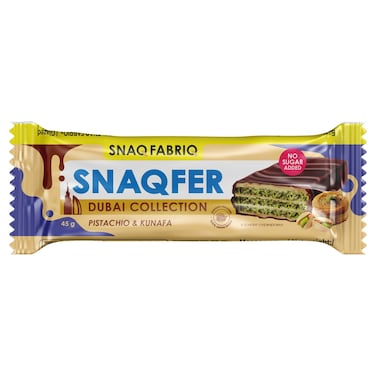 Snaq Fabriq Snaqer Dubai Collection Pistachio and Kunafa Wafer No Sugar Added, 45g