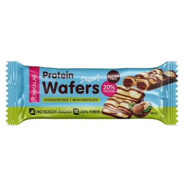 Chikalab Protein Wafers Choconut Dessert Chocolate Nut and Milk Chocolate, 40g