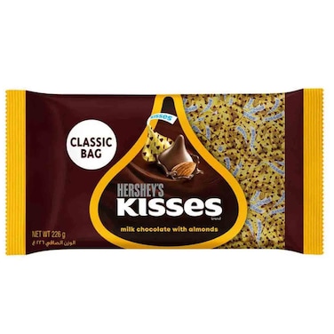 Hershey's Kisses Milk Chocolate with Almonds Classic Bag, 226g