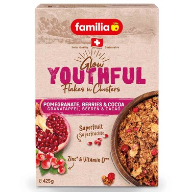 فاميليا غلو توت الرمان ورقائق الكاكاو 425 غرام