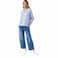 TEX Women Striped Long Sleeve Shirt, I274513, Navy, S
