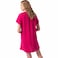 TEX Women Solid V-Neck Kaftan Dress, I275869, Pink Dark, XS/S