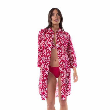 TEX Women Printed Beach Kaftan Cover-Up, I275874, Pink, M