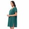 TEX Women Solid V-Neck Kaftan Dress, I275869, Green, M/L