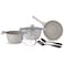 Prestige Essentials Grey Granite Non-Stick Cast Aluminium Cookware Set, 7 PCS