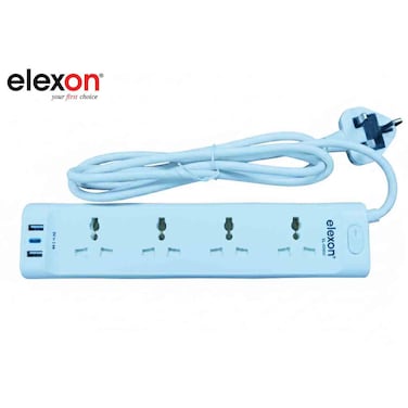 إليكسون مقبس تمديد كهربائي رباعي الاتجاهات EL42SUC، أبيض