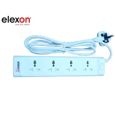 إليكسون مقبس تمديد كهربائي رباعي الاتجاهات EL42S، أبيض