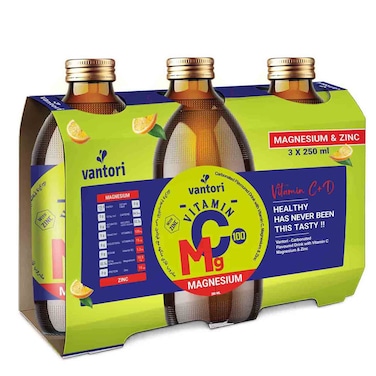 Vantori Vitamin C and Magnesium Fruit Drink, 250ml, Pack of 3