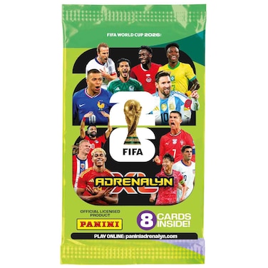 بطاقات بانيني الرسمية لتداول كأس العالم FIFA 2026 Adrenalyn XL، قطعة واحدة.