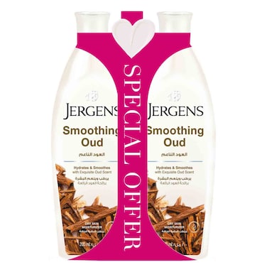Jergens Smoothing Oud Hydrating Body Moisturizer With Oud Fragrance for Smooth Nourished Skin, 200ml, Pack of 2