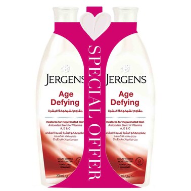Jergens Age Defying Multi Vitamin Moisturizer With Vitamins A, E and C for Dry Skin Care, 200ml, Pack of 2