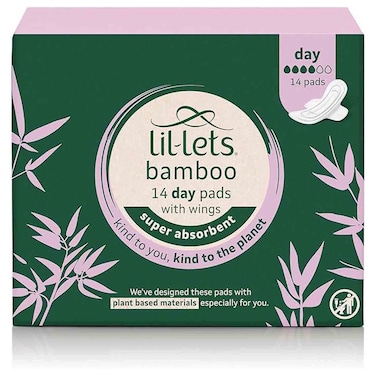Lil-Lets Bamboo Day Pads for Sustainable Period Protection, 14 PCS