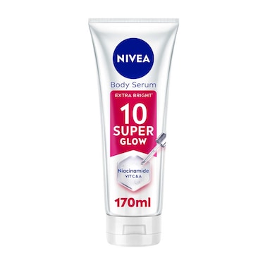 NIVEA SUPER 10 Glow Body Serum, Glowing Skin in 7 Days, With Niacinamide and Vitamins C &amp; A, 170ml