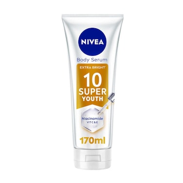 NIVEA SUPER 10 Youth Body Serum, Tight &amp; plump skin in 7 Days, With Niacinamide and Vitamins C &amp; E, 170ml