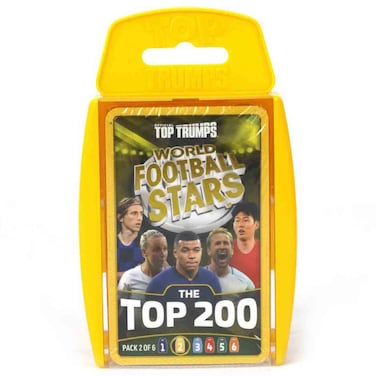 Top Trumps World Football Stars Top 200 Card Game, Yellow Case