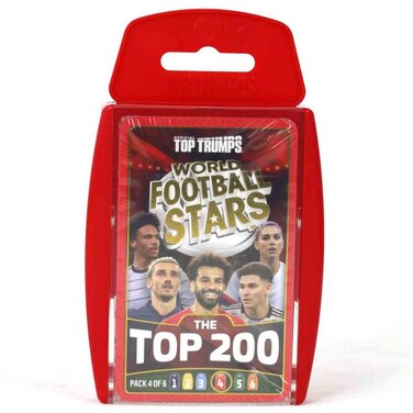 Top Trumps World Football Stars Top 200 Card Game, Red Case