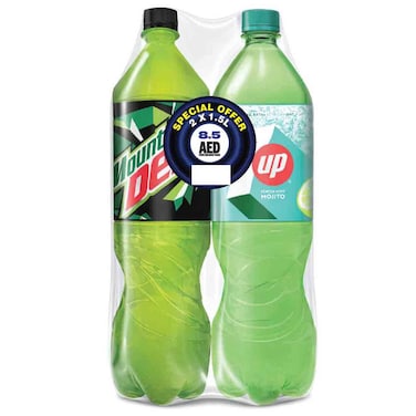 Mountain Dew, 1.5L  and 7UP Lemon Mint Mojito, 1.5L