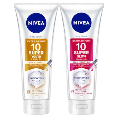 Nivea Body Glow and Youth Regenerating Lotion 170ml, Pack of 2