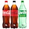 Coca-Cola Carbonated Drink, 1L + Coca-Cola Zero Sugar, 1L + Sprite Lemon Lime Flavoured Drink, 1L