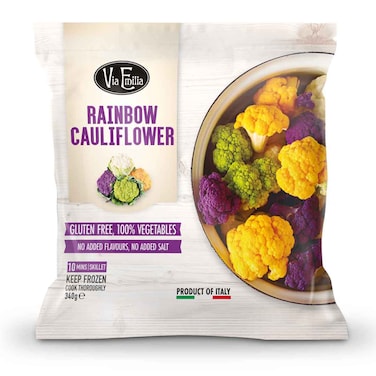 Via Emilia Organic Rainbow Cauliflower Frozen Vegetable Mix, 340g