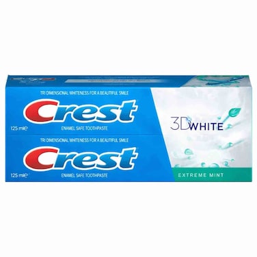 Crest 3D White Extreme Mint Toothpaste, 125ml, Pack of 2