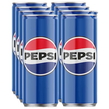 Pepsi Cola Carbonated Soft Drink, 295ml, Pack of 8