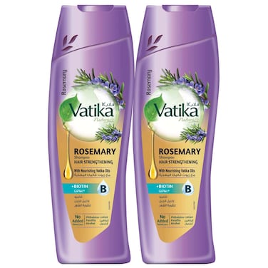 Vatika Naturals Rosemary Hair Strengthening Shampoo with Biotin, 400ml, Pack of 2