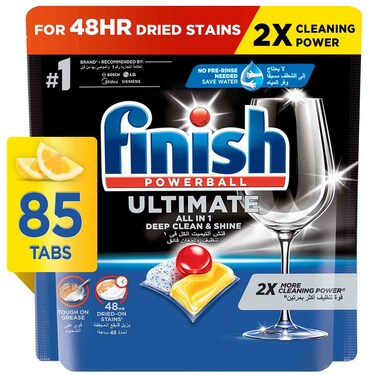 Finish Ultimate All In One Dishwasher Tablets, Lemon Scent, 85 Tablets