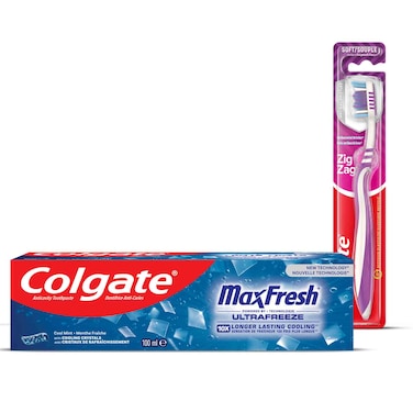 Colgate MaxFresh Toothpaste Cooling Mint With Toothbrush, 100ml