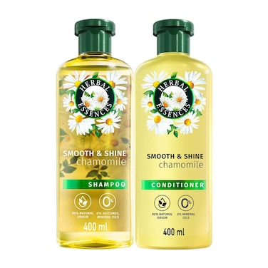 Herbal Essences Smooth and Shine Chamomile Shampoo and Conditioner, 400ml, Pack of 2