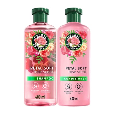 Herbal Essences Petal Soft Rose Scent Shampoo and Conditioner, 400ml, Pack of 2