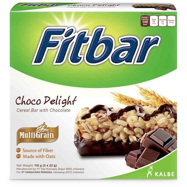 Fitbar Choco Delight Crispy Rice and Oat Bar, 110g