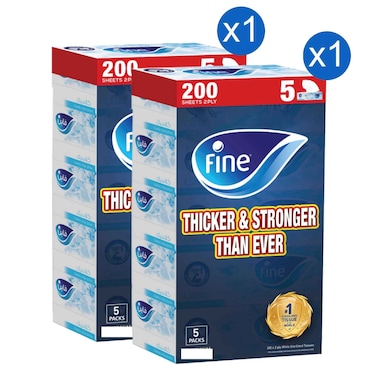 Fine Steripro Facial Tissues, 200 Sheets, 5 Boxes, Pack of 2