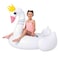 Intex Majestic Swan Ride-On Inflatable Pool Float with Dual Handles and Stable Multi-Chamber Design